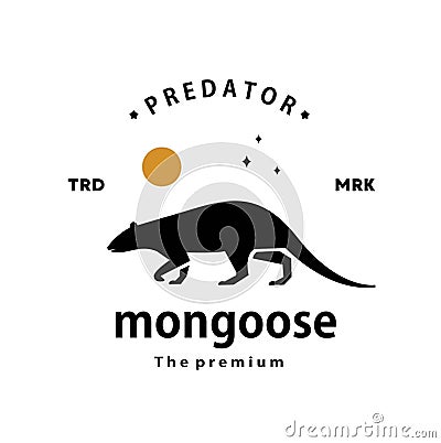 mongoose logo vector silhouette art icon Vector Illustration