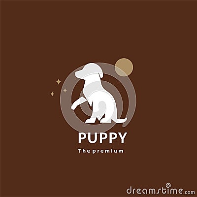 animal puppy natural logo vector icon silhouette Vector Illustration