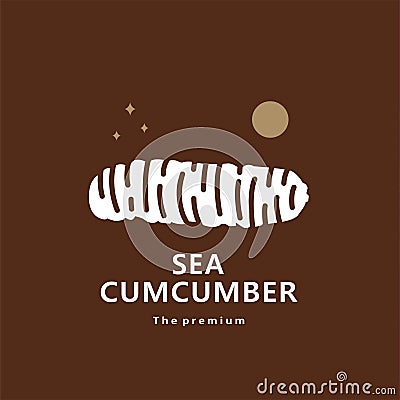 animal sea cucumber natural logo vector icon silhouette Vector Illustration