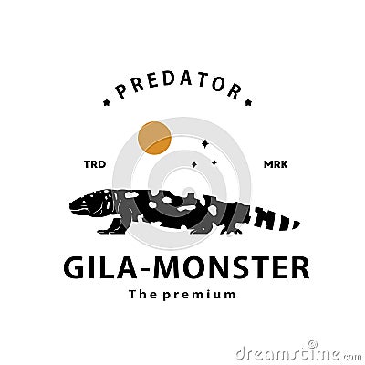 vintage retro hipster gila monster logo vector Vector Illustration