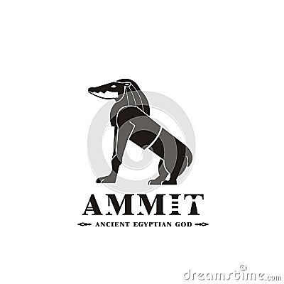 Ancient egyptian god ammit silhouette Vector Illustration