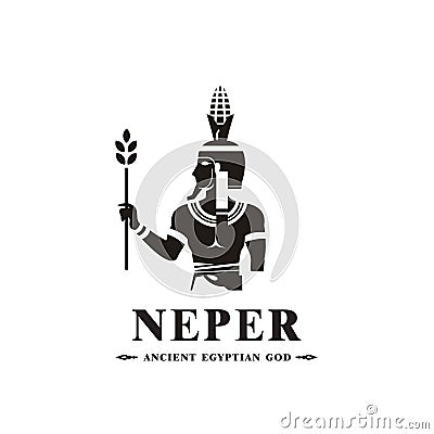 Ancient egyptian god neper silhouette Vector Illustration