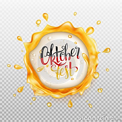 Oktoberfest background. Beer frame. Vector Illustration