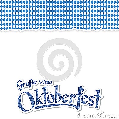 Oktoberfest 2017 background with ripped paper Vector Illustration