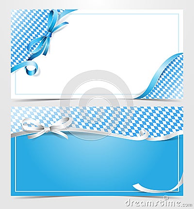 Oktoberfest bavaria gift voucher ribbon card vector Vector Illustration