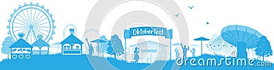 Oktoberfest bavaria skyline panorama isolated vector Vector Illustration