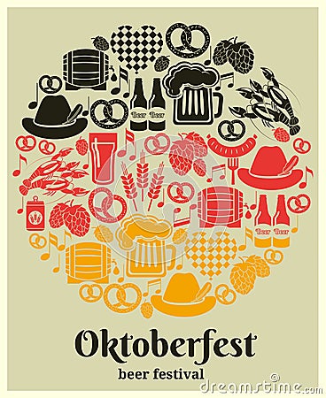 Oktoberfest Beer Festival label Vector Illustration