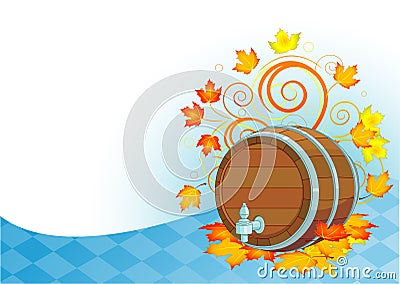 Oktoberfest beer keg Vector Illustration