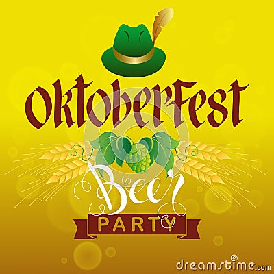 Oktoberfest Beer Party Vector Illustration