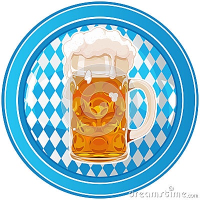 Oktoberfest circle button Vector Illustration