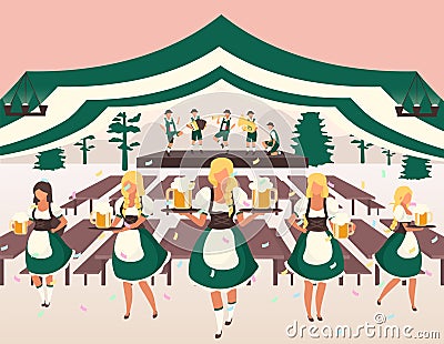Oktoberfest flat vector illustration Vector Illustration