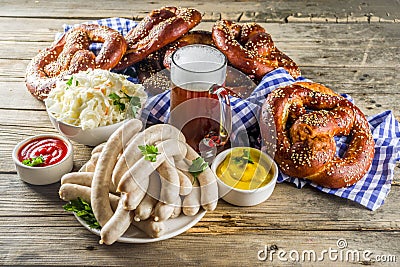 Oktoberfest food and beer Stock Photo