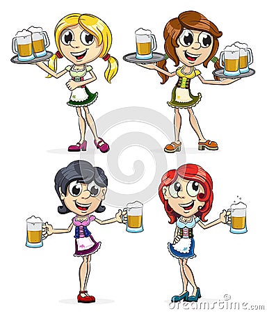 Oktoberfest girls Vector Illustration