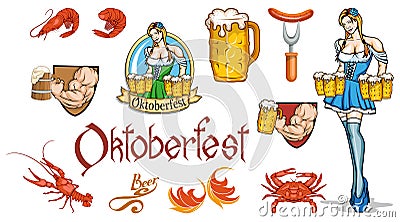 Oktoberfest hand drawn lettering, festival, oktoberfest lettering for logotype, flyer, posters, card, label, postcard, badge, bann Vector Illustration