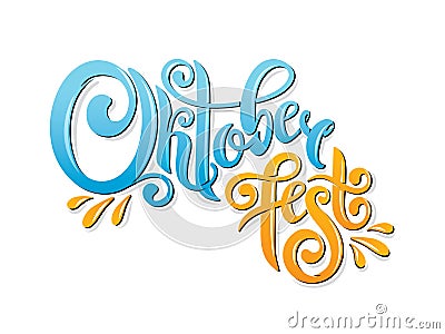 Oktoberfest handwritten lettering header. Oktoberfest typography title vector design Stock Photo