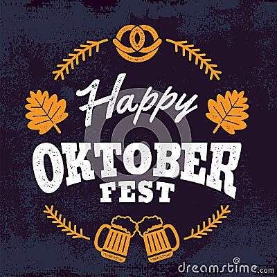 Oktoberfest handwritten typography , Beer festival celebrated in October in Germany Stock Photo