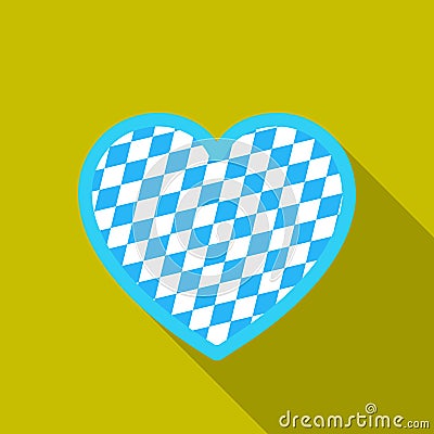 Oktoberfest heart icon in flat style isolated on white background. Oktoberfest symbol stock vector illustration. Vector Illustration