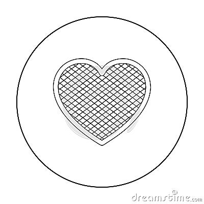 Oktoberfest heart icon in outline style isolated on white background. Oktoberfest symbol stock vector illustration. Vector Illustration