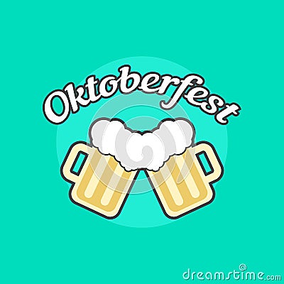 Oktoberfest icon with toby jugs Vector Illustration