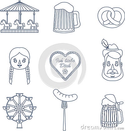 Oktoberfest icons Vector Illustration