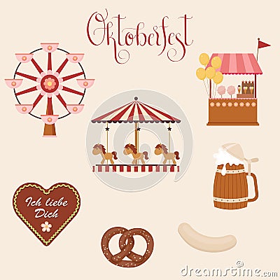 Oktoberfest icons Vector Illustration