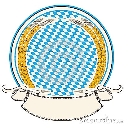 Oktoberfest label . Bavaria flag background with s Vector Illustration