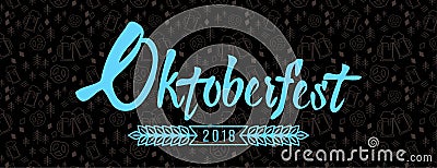 Oktoberfest lettering logo on black background. Vector Illustration