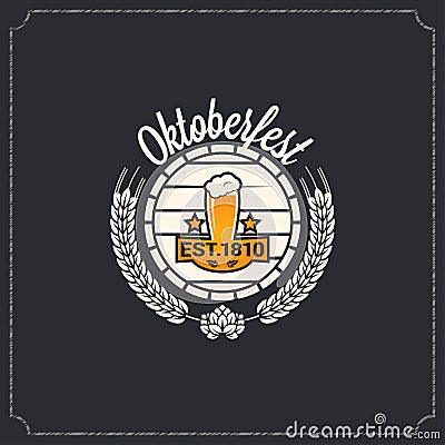 Oktoberfest logo design background Vector Illustration