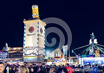 Oktoberfest night munich Editorial Stock Photo