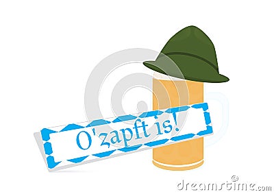 Oktoberfest O`zapft is banner Vector Illustration