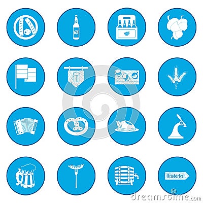 Oktoberfest party black icon blue Vector Illustration