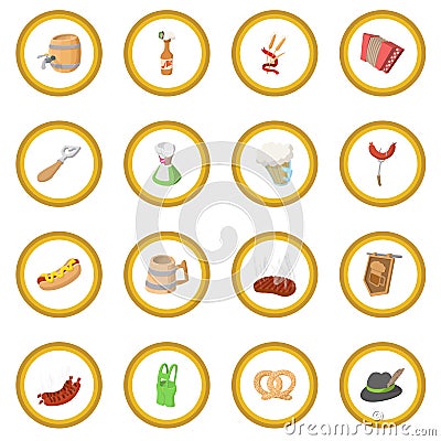 Oktoberfest party cartoon icon circle Vector Illustration