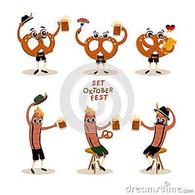 Oktoberfest Party set Vector Illustration