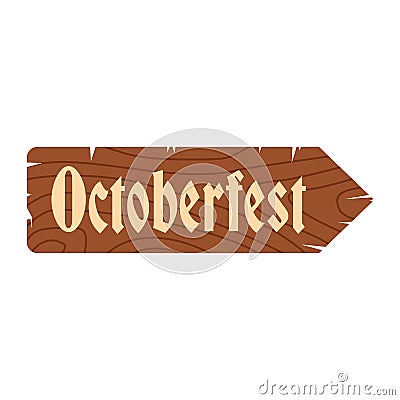 Oktoberfest road wooden sign icon Stock Photo