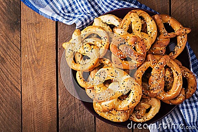 Oktoberfest salted soft pretzels Stock Photo