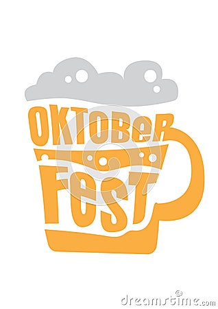 Oktoberfest typography design. Craft beer brewery labels and design elements Vector Illustration