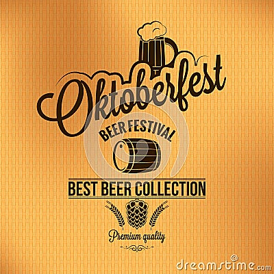 Oktoberfest vintage poster vector background Vector Illustration