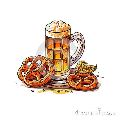 Oktoberfest, world largest beer festival or Volkfest. Held annually in Germany. Ai Generated Stock Photo