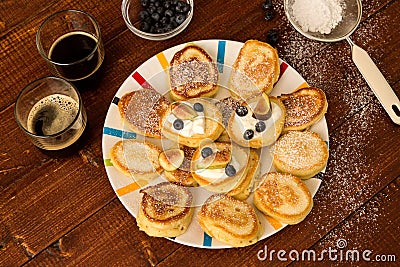 Oladi - traditional pancakes for breakfast in the Republic of Moldova Stock Photo
