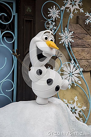 Olaf from Frozen at hong kong disneyland resort Editorial Stock Photo