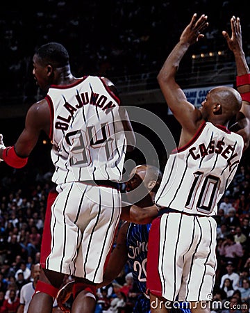 Olajuwon and Cassell, Houston Rockets Editorial Stock Photo