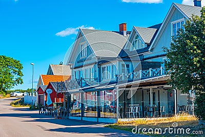 oland, Sweden, July 15, 2022: Colorful timber houses in Swedish Editorial Stock Photo