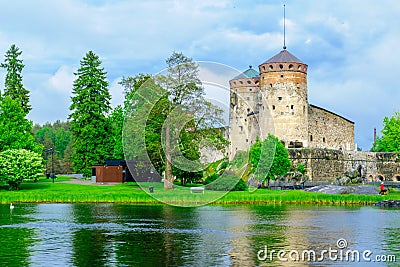 Olavinlinna castle, in Savonlinna Editorial Stock Photo