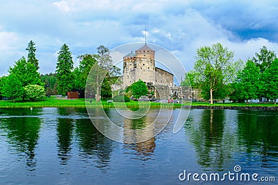 Olavinlinna castle, in Savonlinna Editorial Stock Photo