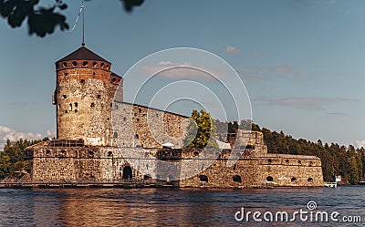 Olavinlinna castle in Savonlinna Finland on a sunny day Editorial Stock Photo