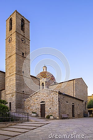 Olbia, Italy - XVIII century St. Paul Apostle Church - Chiesa di San Paolo Apostolo - and St. Cross oratory - Oratorio di Santa Stock Photo