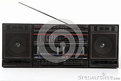 Old 1980 Stereo Boombox HiFi Stock Photo