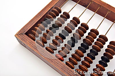 Old abacus, close up Stock Photo