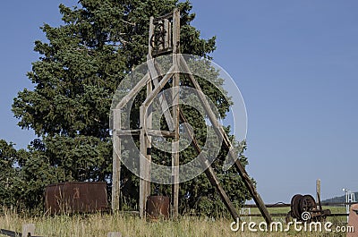 Old abanadoned mining equipment located in Victor Colorado Stock Photo