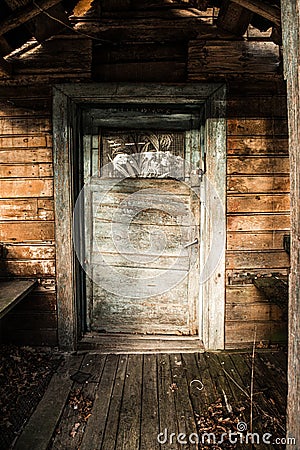 Old abandon house detail - doors Stock Photo